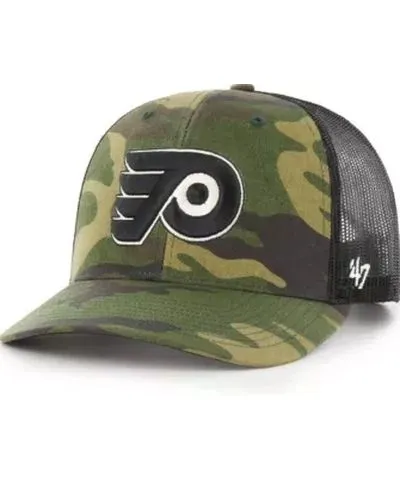 '47 Men's NHL Camo/Black Philadelphia Flyers Trucker Snapback Hat