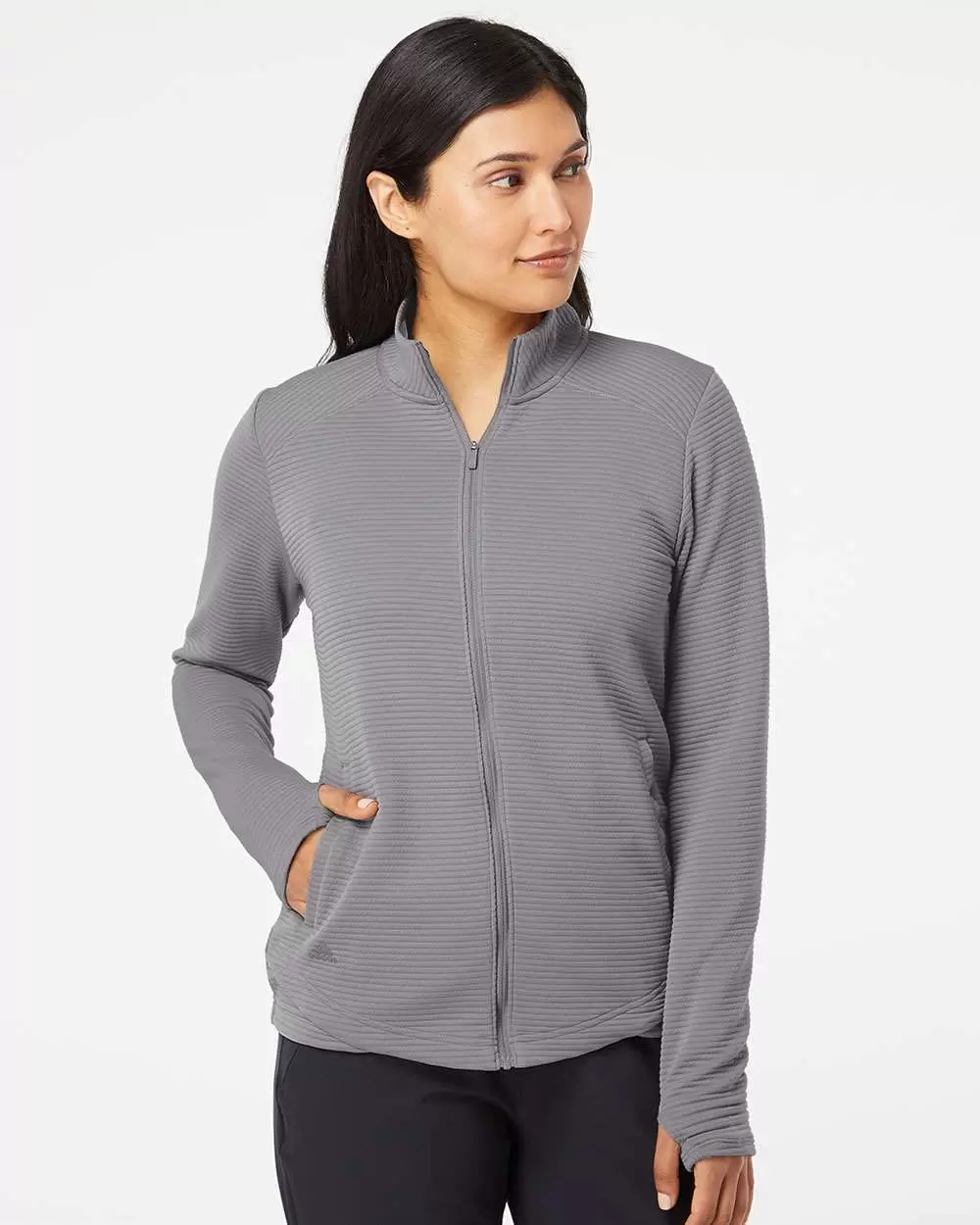 Adidas Golf Clothing A416 Women's Textured Full-Zip Jacket SKU: A416