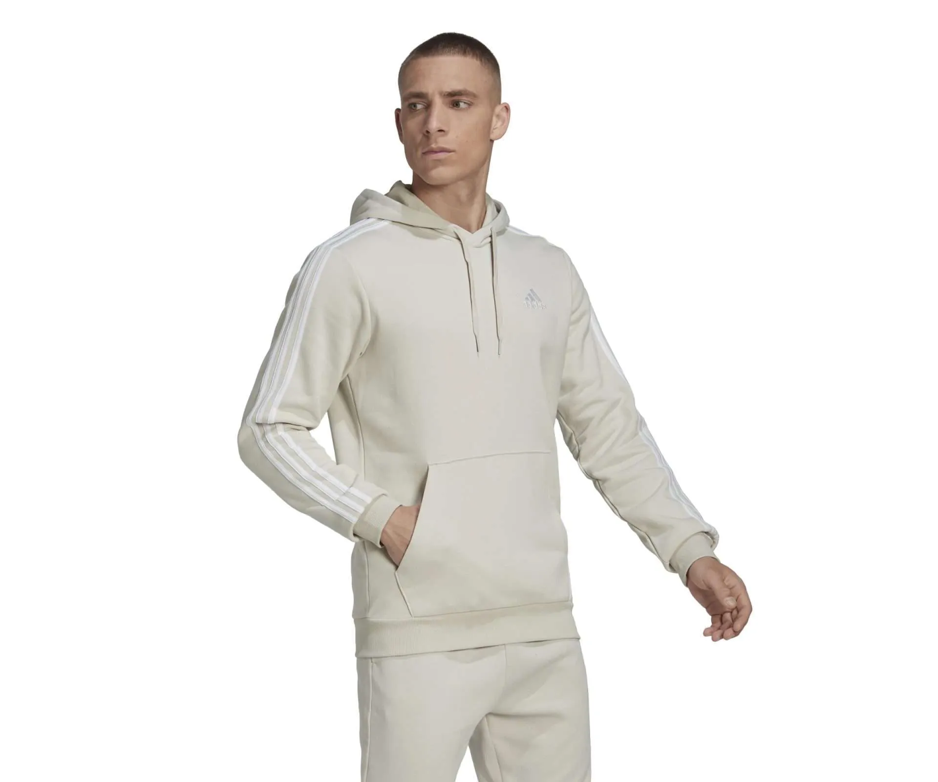 adidas Men’s Essentials Fleece 3 Stripes Hoodie