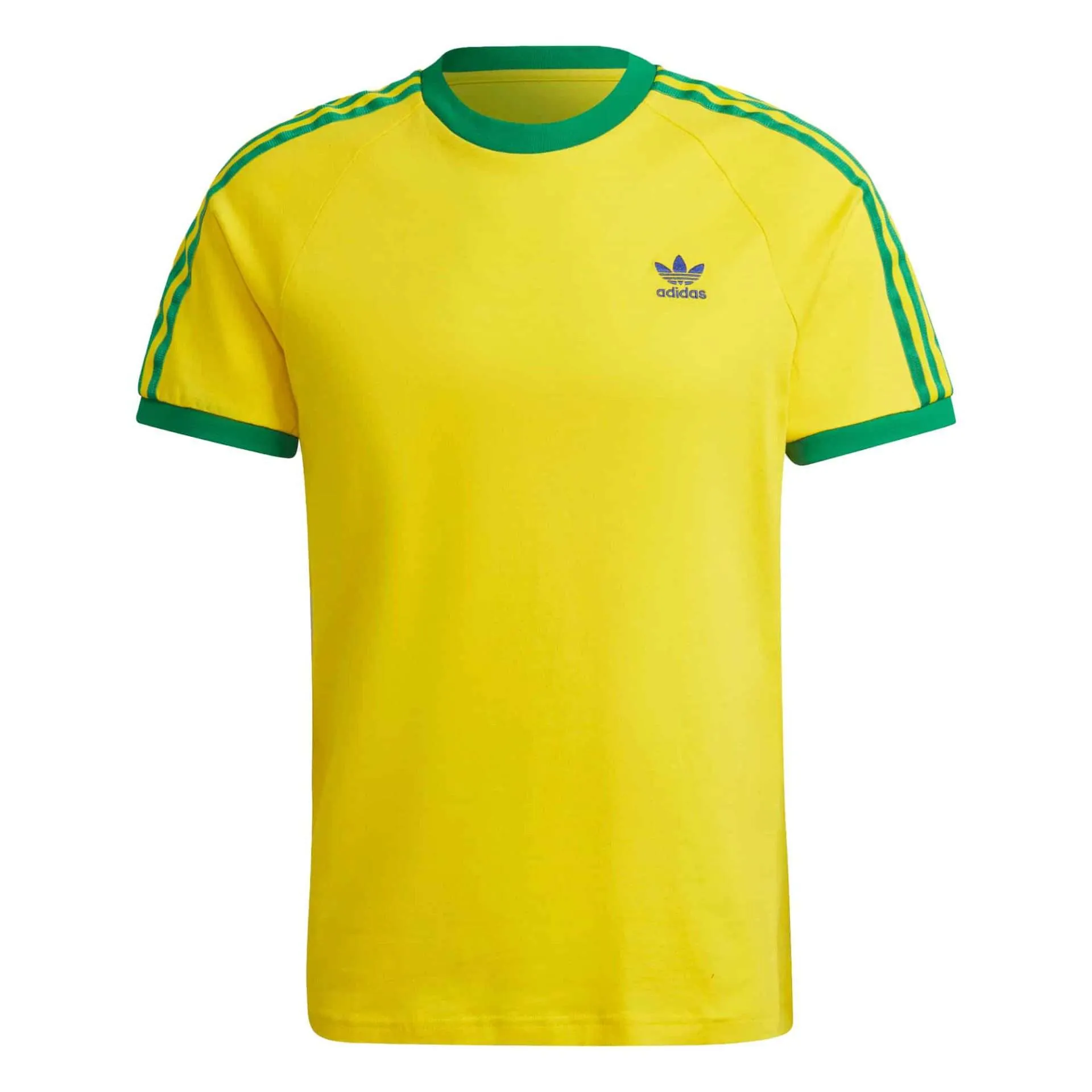 adidas Originals Men’s 3-Stripes Tee – Team Yellow / Team Green / Bold Blue