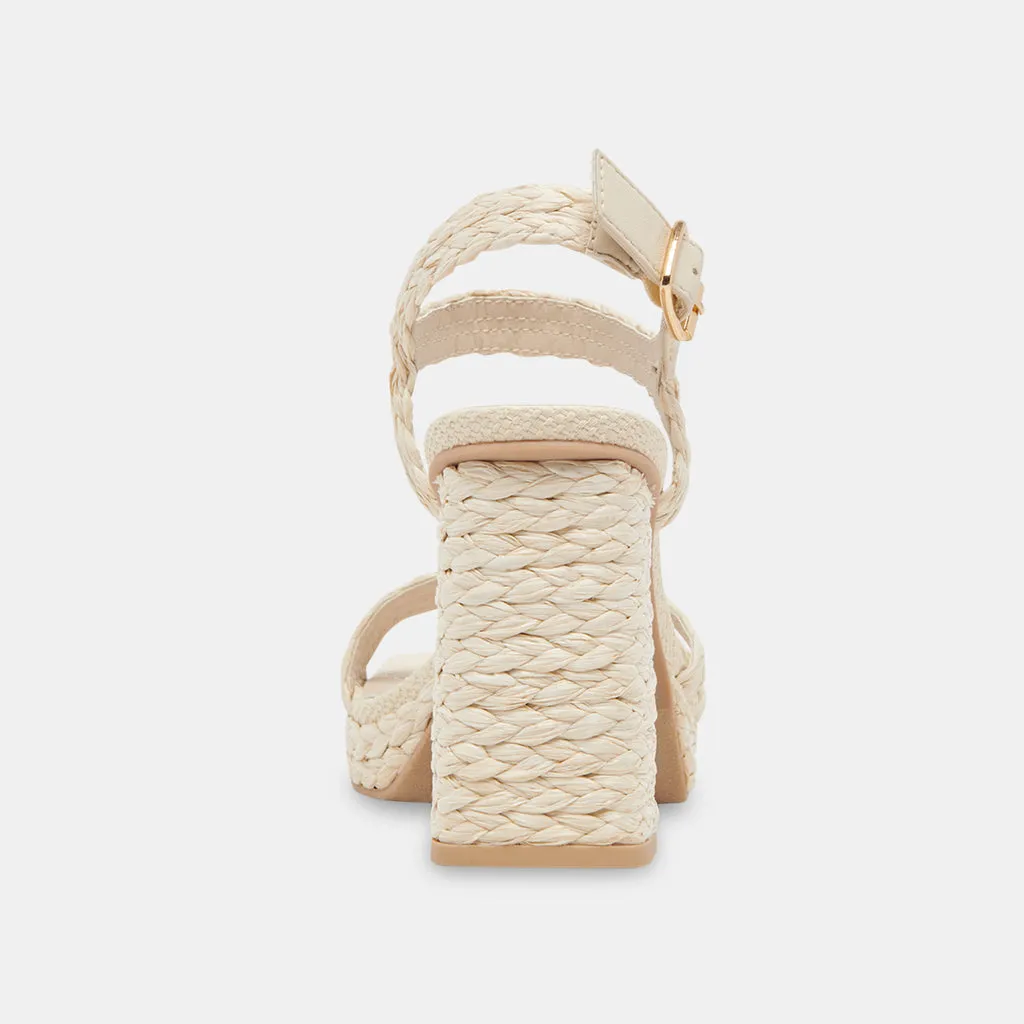 ALYSIA Platform Heels Ivory Raffia | Ivory Block Heel Sandals– Dolce Vita 6890484334658