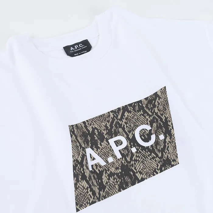 A.P.C.  |Crew Neck Plain Cotton Short Sleeves Python Logo Designers