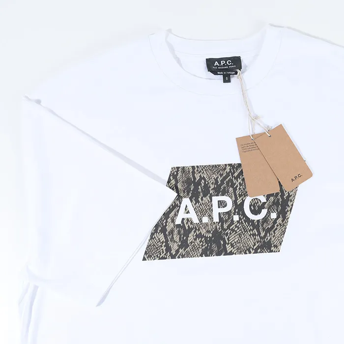 A.P.C.  |Crew Neck Plain Cotton Short Sleeves Python Logo Designers