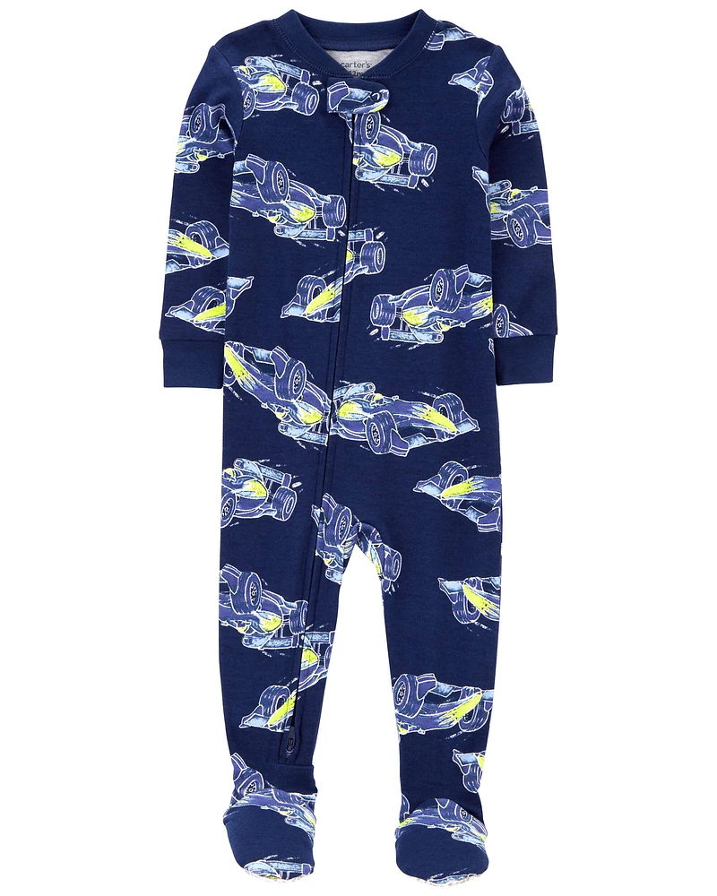 Baby 1-Piece Race Car 100% Snug Fit Cotton Footie Pajamas