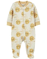 Baby Lion 2-Way Zip Cotton Blend Sleep & Play Pajamas