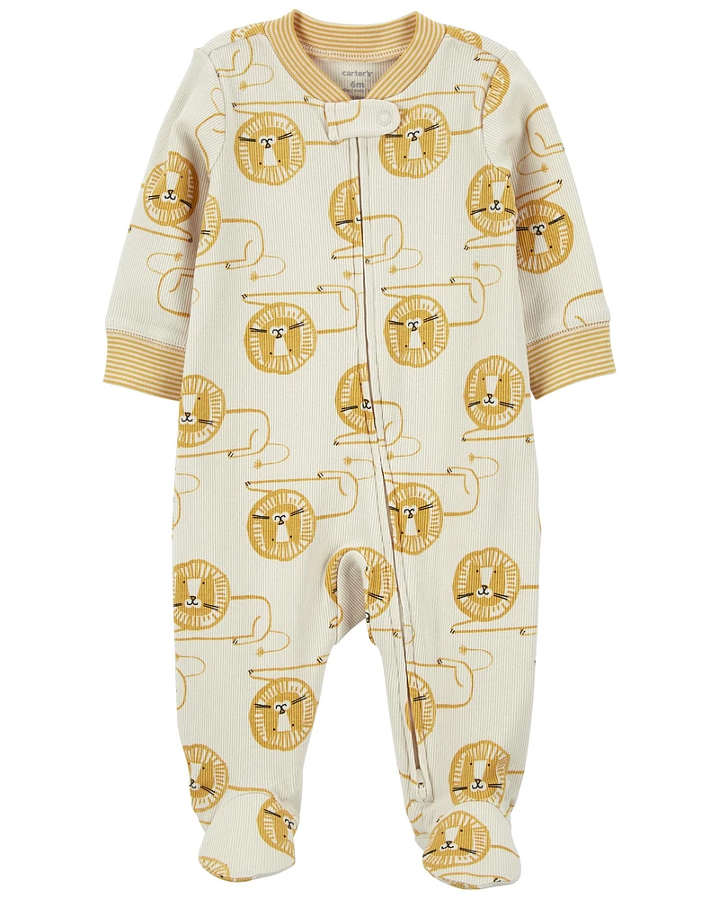 Baby Lion 2-Way Zip Cotton Blend Sleep & Play Pajamas