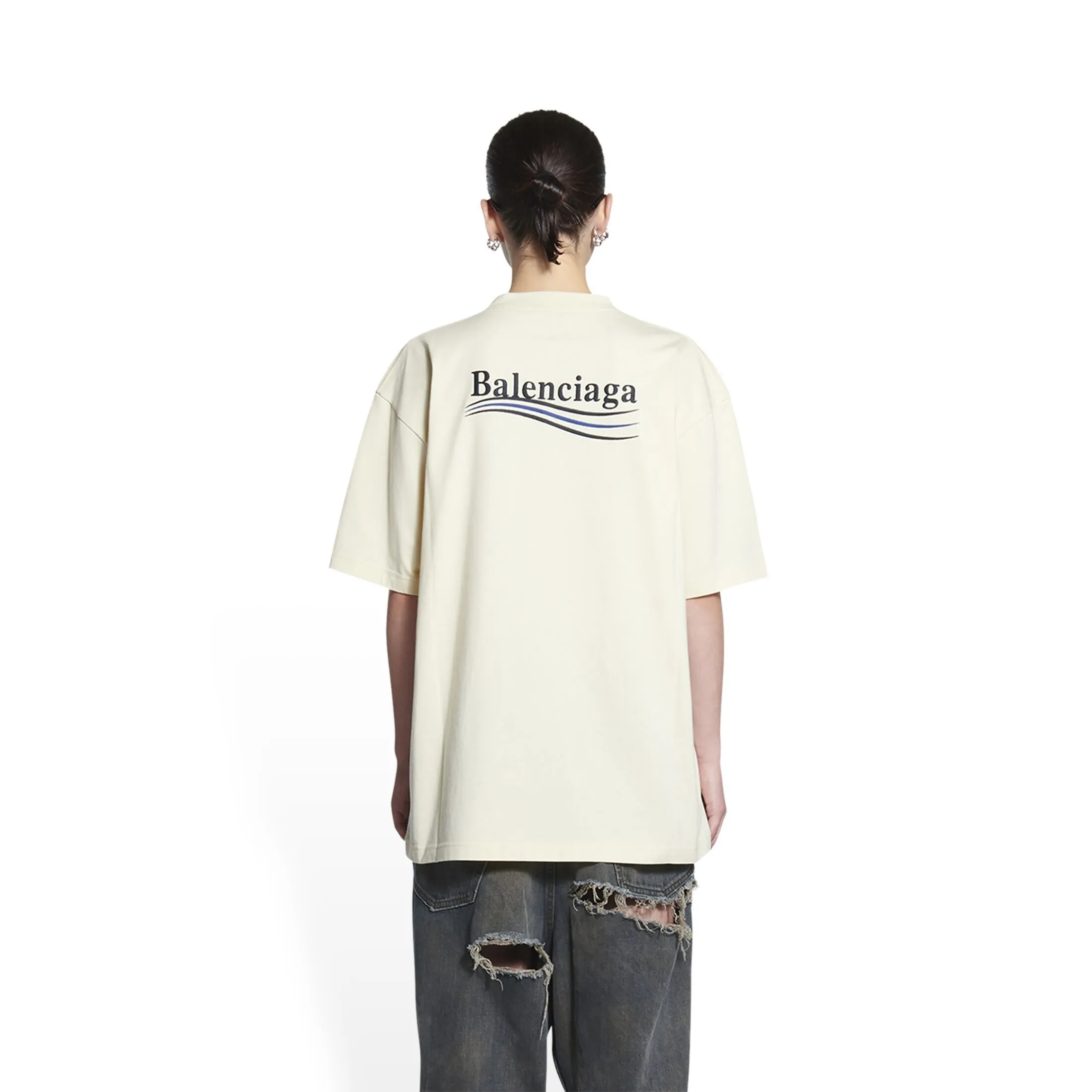 BALENCIAGA  |Unisex Street Style Cotton Short Sleeves Logo Luxury