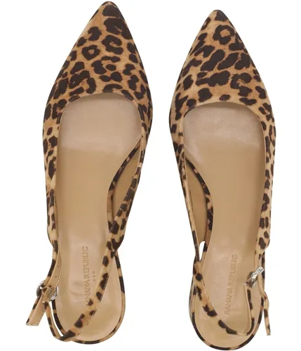 Banana Republic Womens Cheetah Print Sling Back Heels