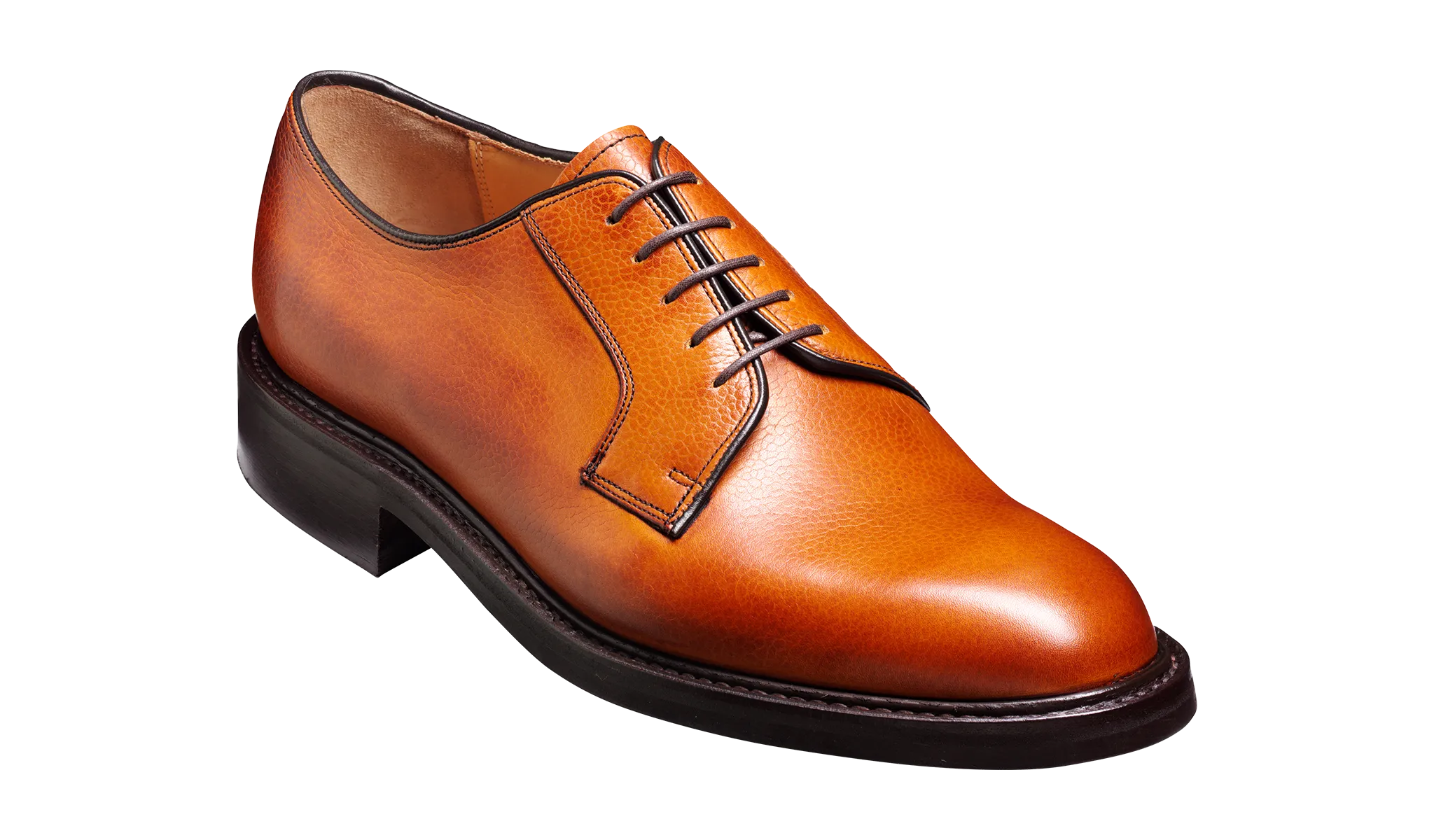 Barker Nairn Derby Grain Leather Shoe-  Cedar Grain