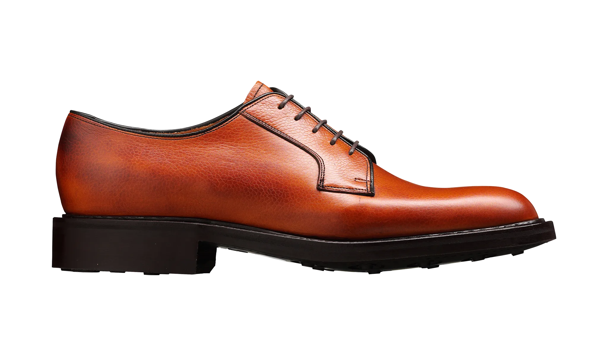 Barker Nairn Derby Grain Leather Shoe-  Cedar Grain