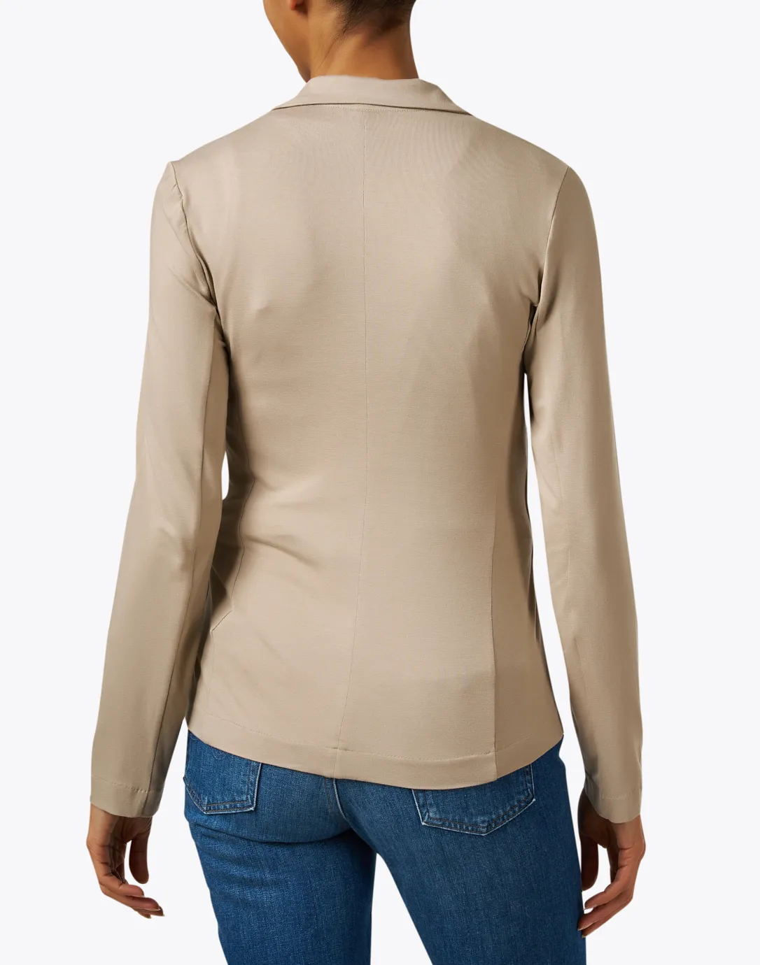 Beige Stretch Knit Blazer