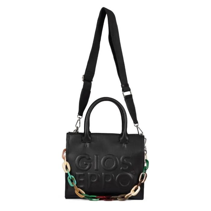 BLACK BAG WITH HANDLES AND SHOULDER STRAP LANEAST