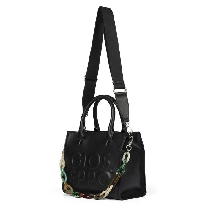 BLACK BAG WITH HANDLES AND SHOULDER STRAP LANEAST