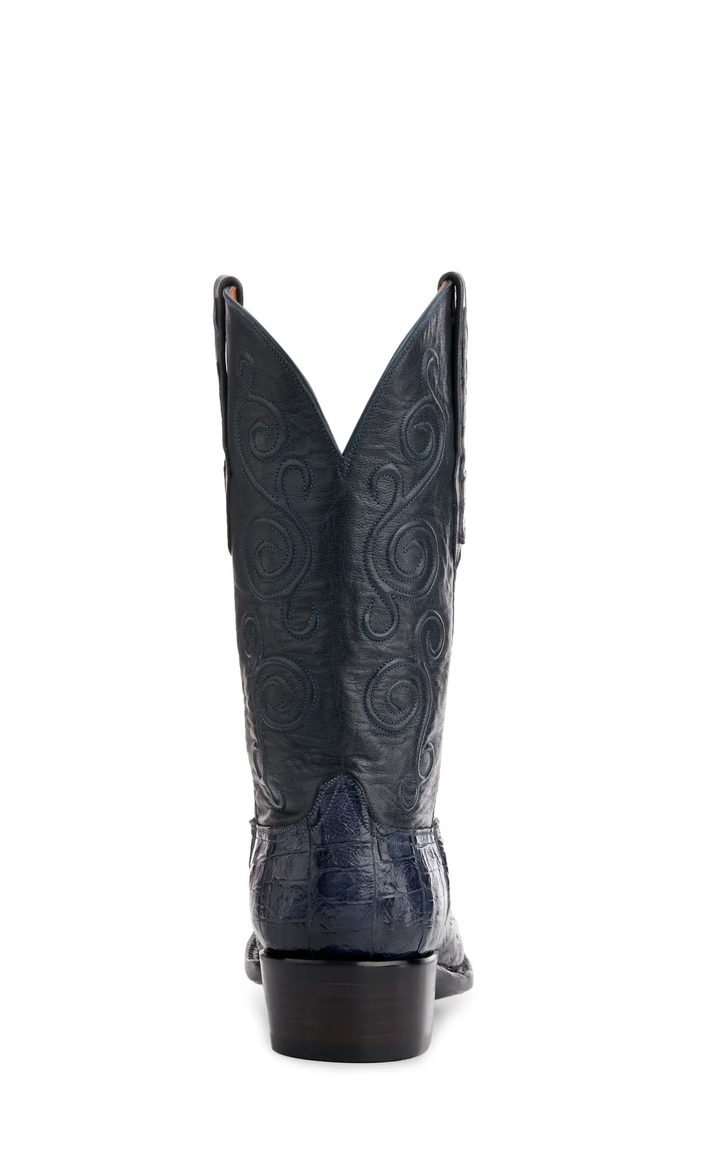 Black Jack Men's Navy and Denim Blue Caiman Belly Square Toe Exotic Cowboy Boots