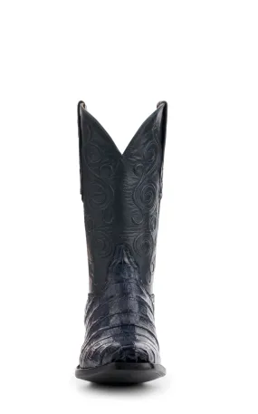 Black Jack Men's Navy and Denim Blue Caiman Belly Square Toe Exotic Cowboy Boots