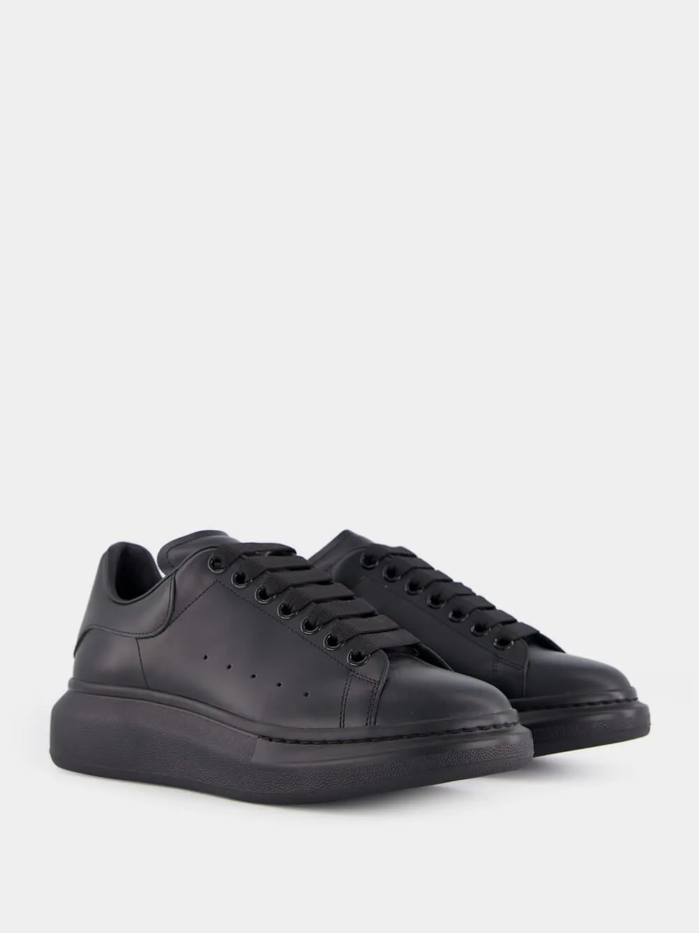 Black Leather Oversized Sneaker