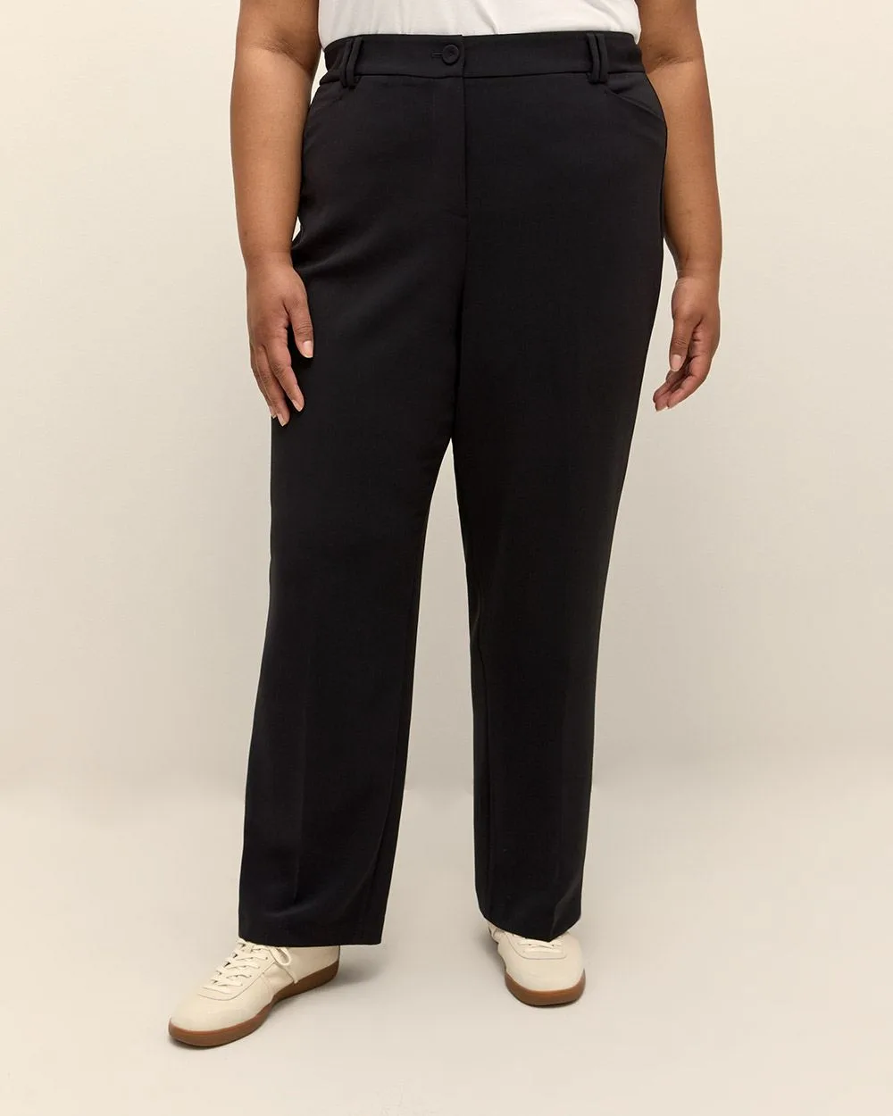 Black Straight-Leg City Pant