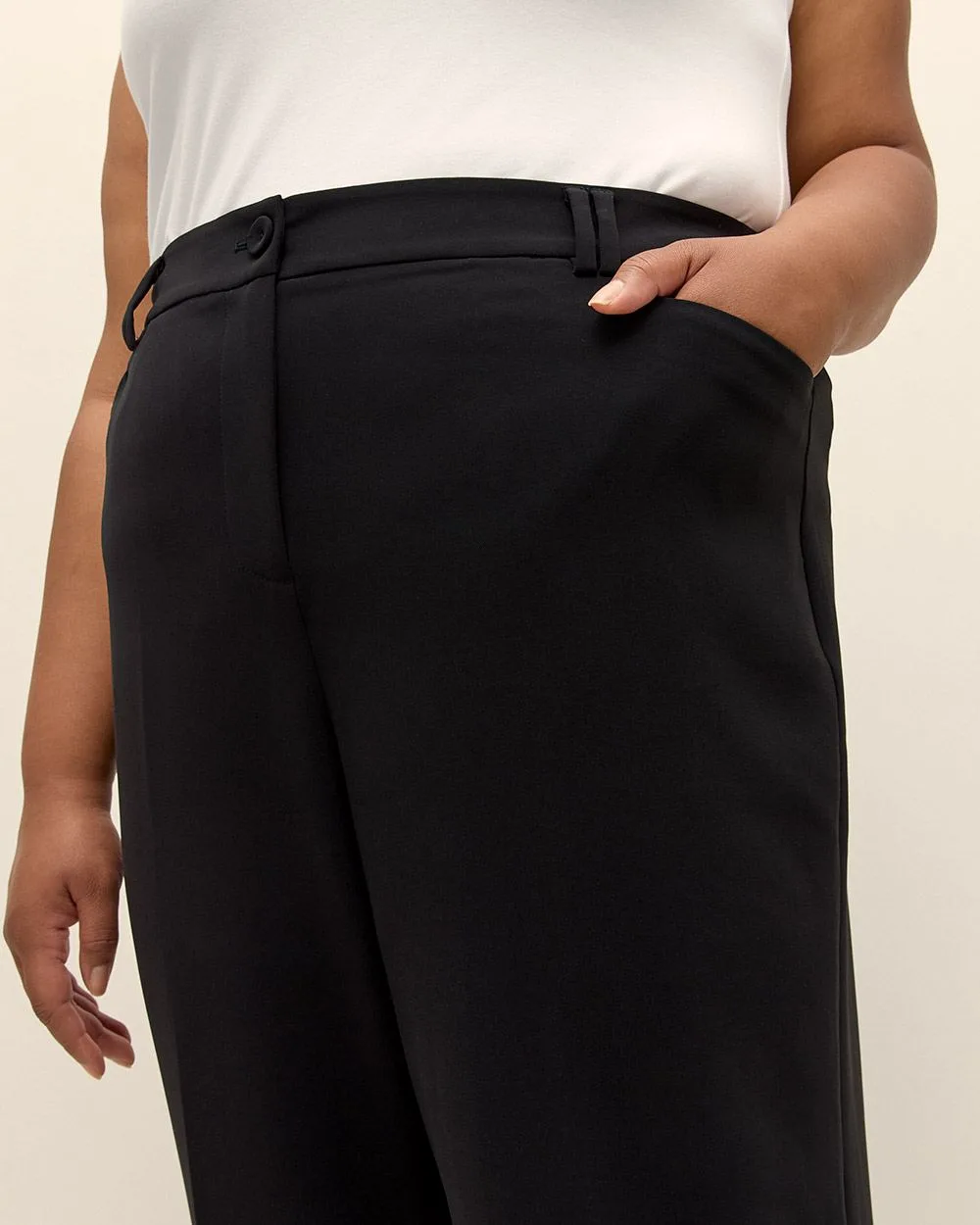 Black Straight-Leg City Pant