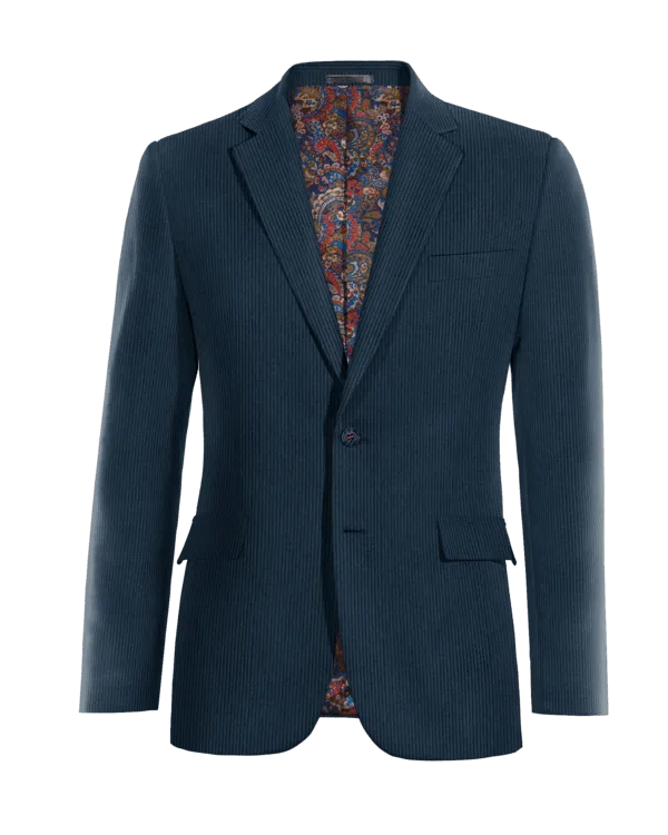  Blazer azul de pana esencial