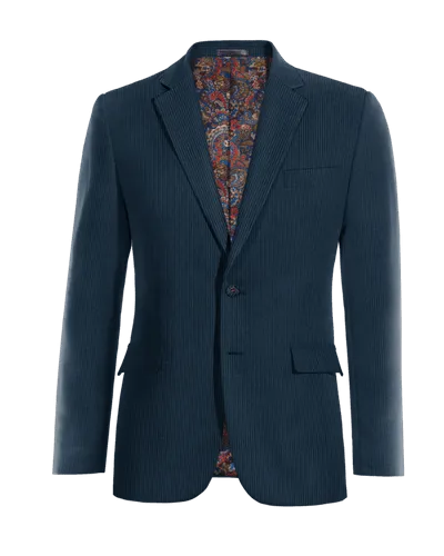  Blazer azul de pana esencial