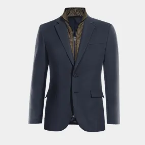  Blazer azul marino de entretiempo con pieza gilet