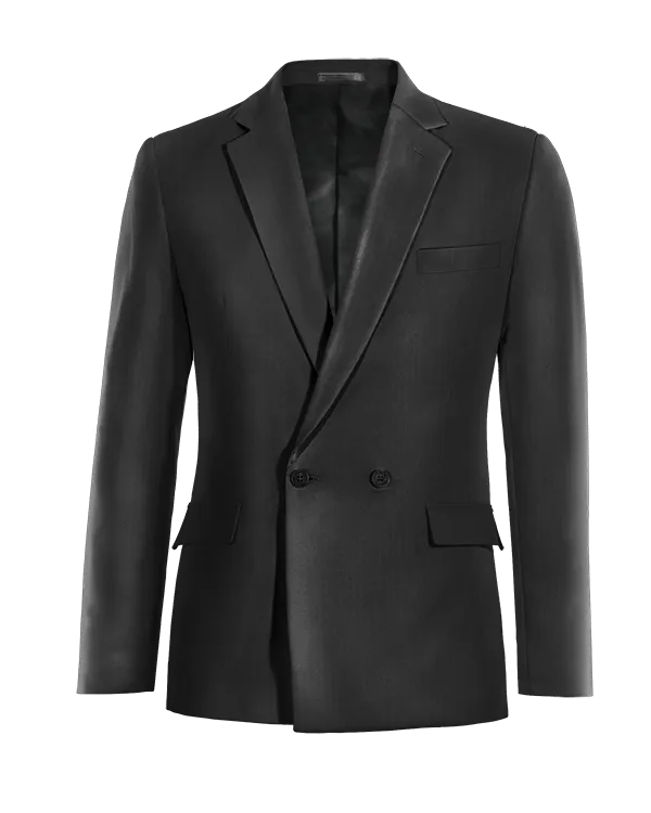  Blazer cruzada negra repelente al agua slim fit