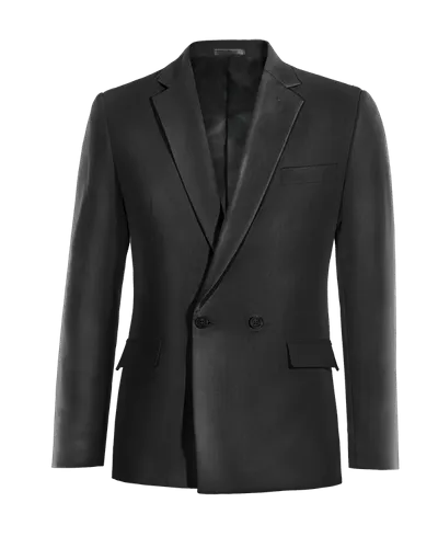  Blazer cruzada negra repelente al agua slim fit