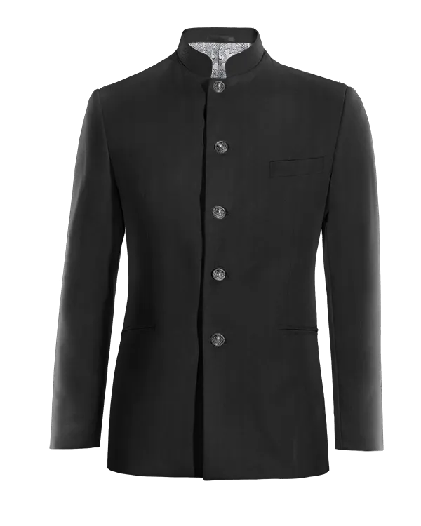  Blazer cuello chino negro Ónix esencial