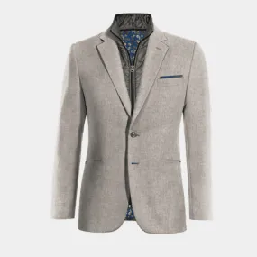  Blazer gris de donegal tweed esencial