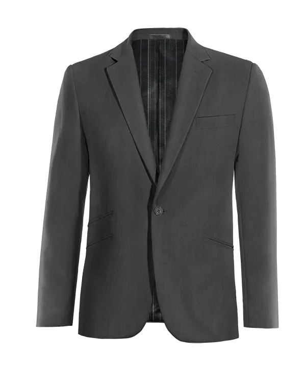  Blazer gris esencial de 1 botón