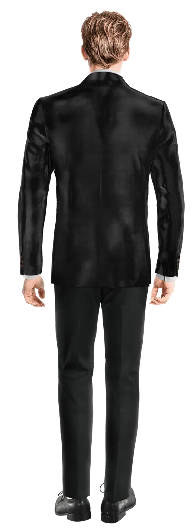  Blazer negro Ónix de terciopelo esencial con pañuelo