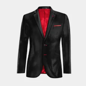  Blazer negro Ónix de terciopelo esencial con pañuelo