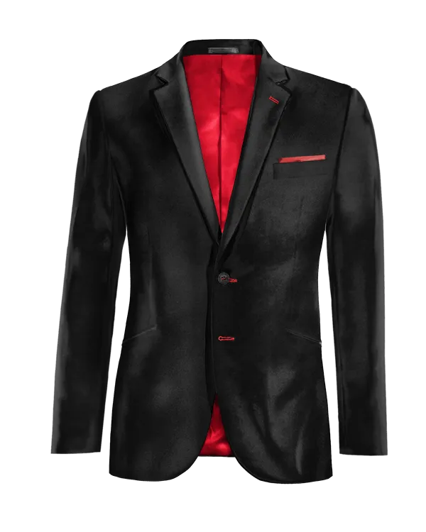  Blazer negro Ónix de terciopelo esencial con pañuelo