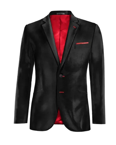  Blazer negro Ónix de terciopelo esencial con pañuelo