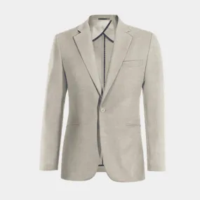  Blazer sin forro beige elástica solapa ancha