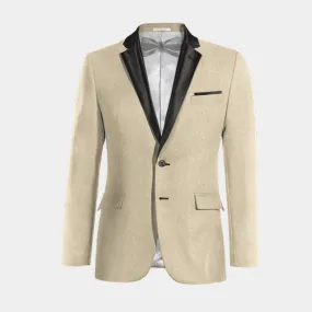  Blazer Tuxedo beige de lino esencial