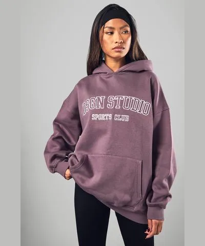 boohoo Womens Dsgn Studio Applique Oversized Hoodie