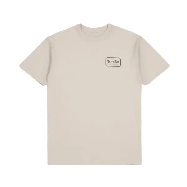 Brixton Mens Grade S/S Standard Tee - Cream/Trekking Green/Sepia