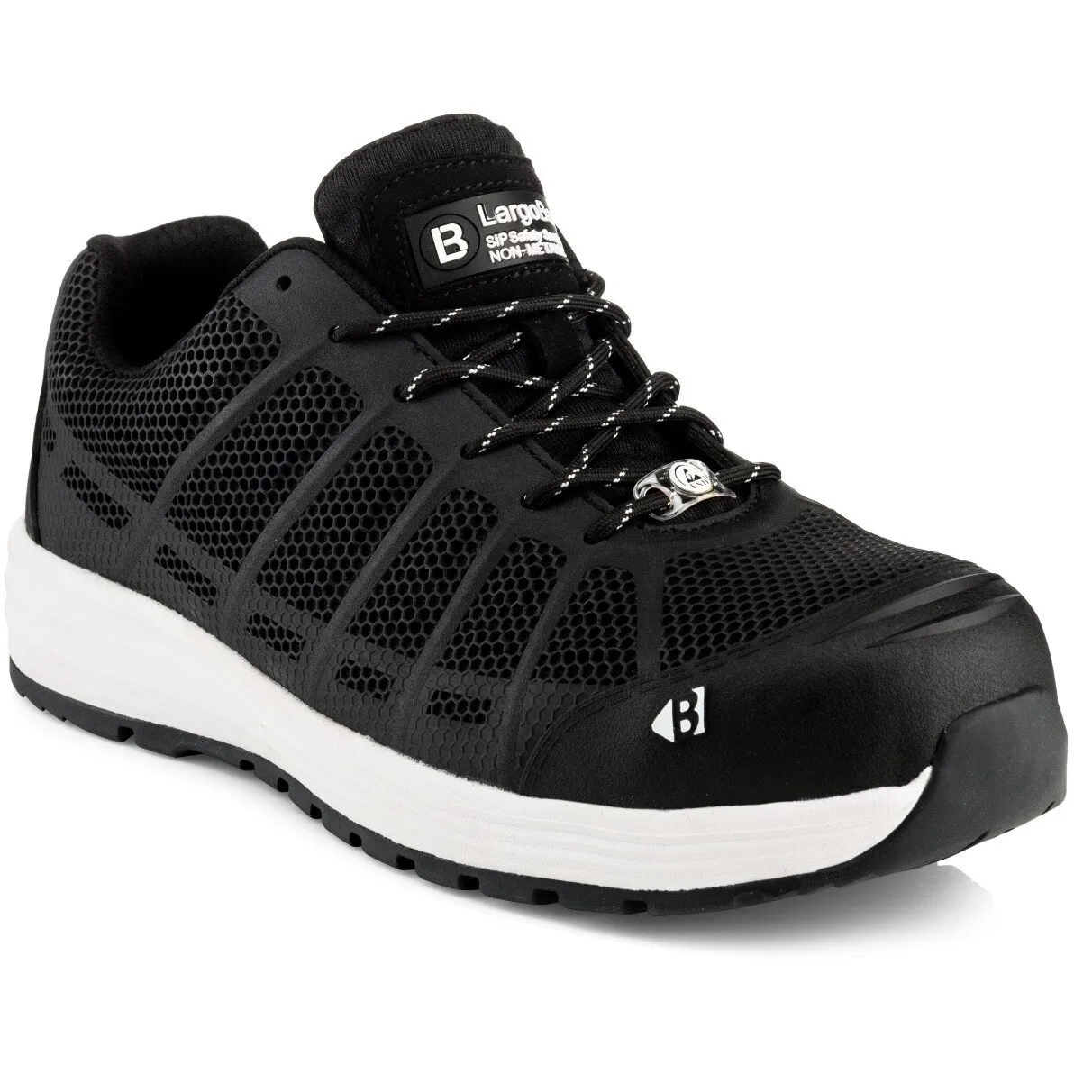 Buckbootz Kez BK Largo Bay Black Safety Lace Trainer S1 P HRO SRC