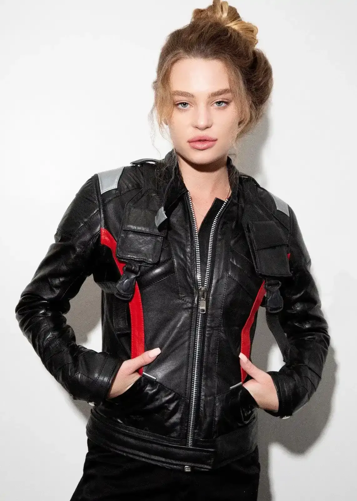 Buy Womens Soldier 76 Leather Jacket Jet Black | LucaJackets