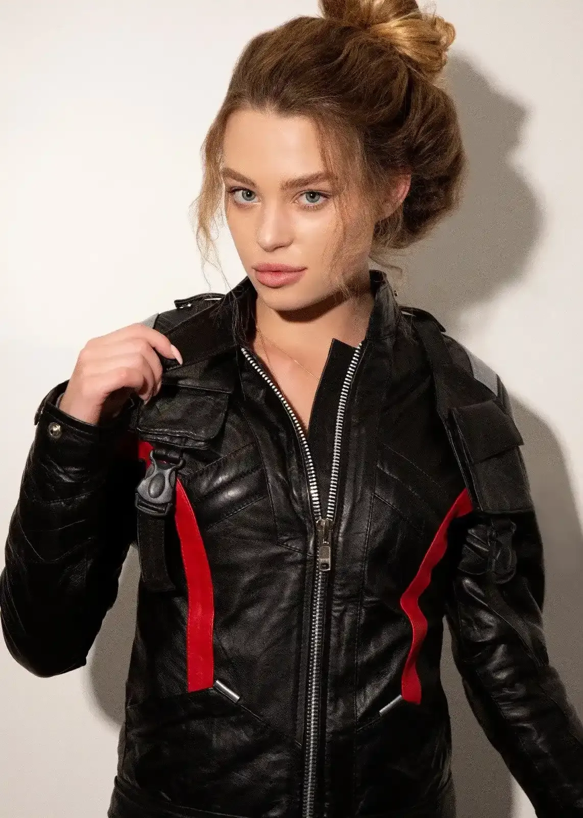 Buy Womens Soldier 76 Leather Jacket Jet Black | LucaJackets