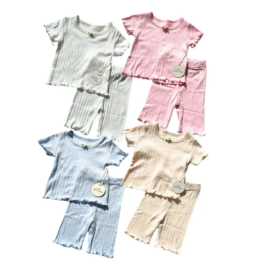 Bébé Sunny Pointelle Summer Set - Robins Egg Blue