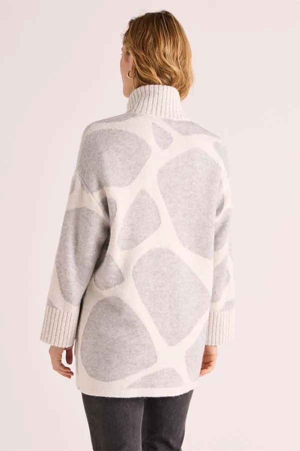 Devernois NAOMI MERINO WOOL ALPACA JACQUARD KNIT COAT