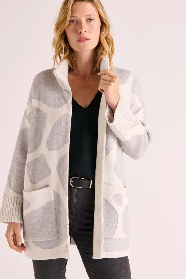 Devernois NAOMI MERINO WOOL ALPACA JACQUARD KNIT COAT