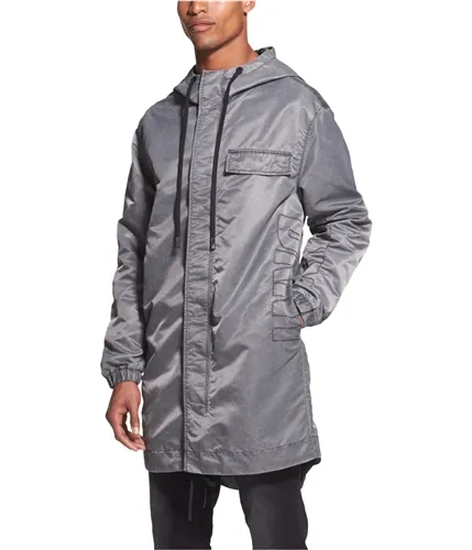 Dkny Mens Long Logo Hooded Jacket