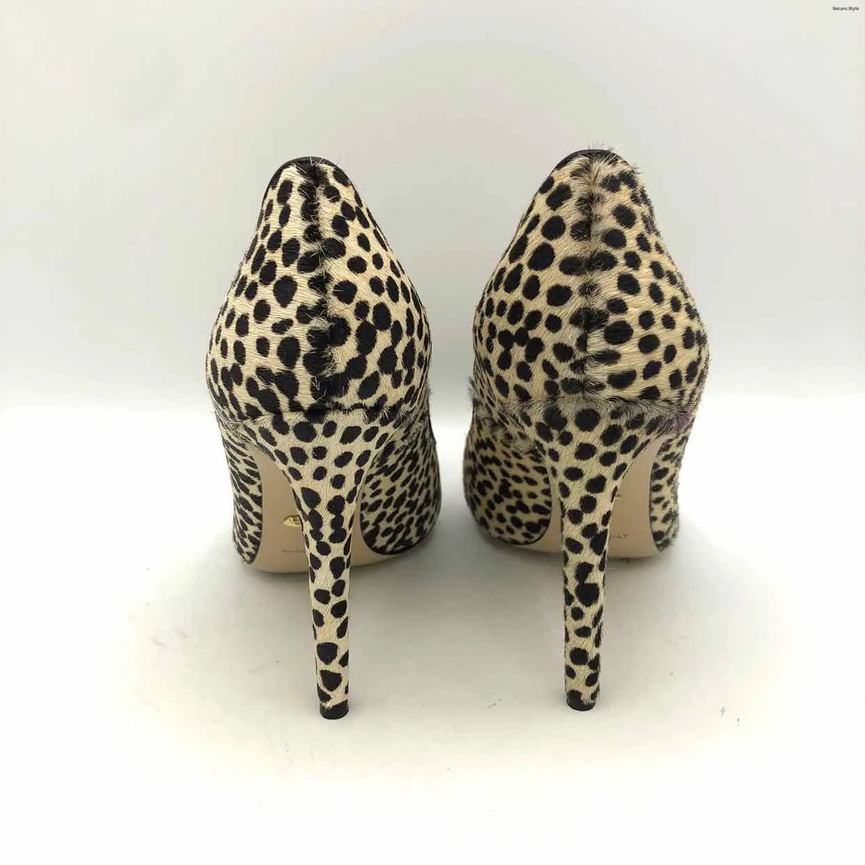 DVF - DIANE VON FURSTENBERG Beige Black Leather Spotted 4 Heel Shoes