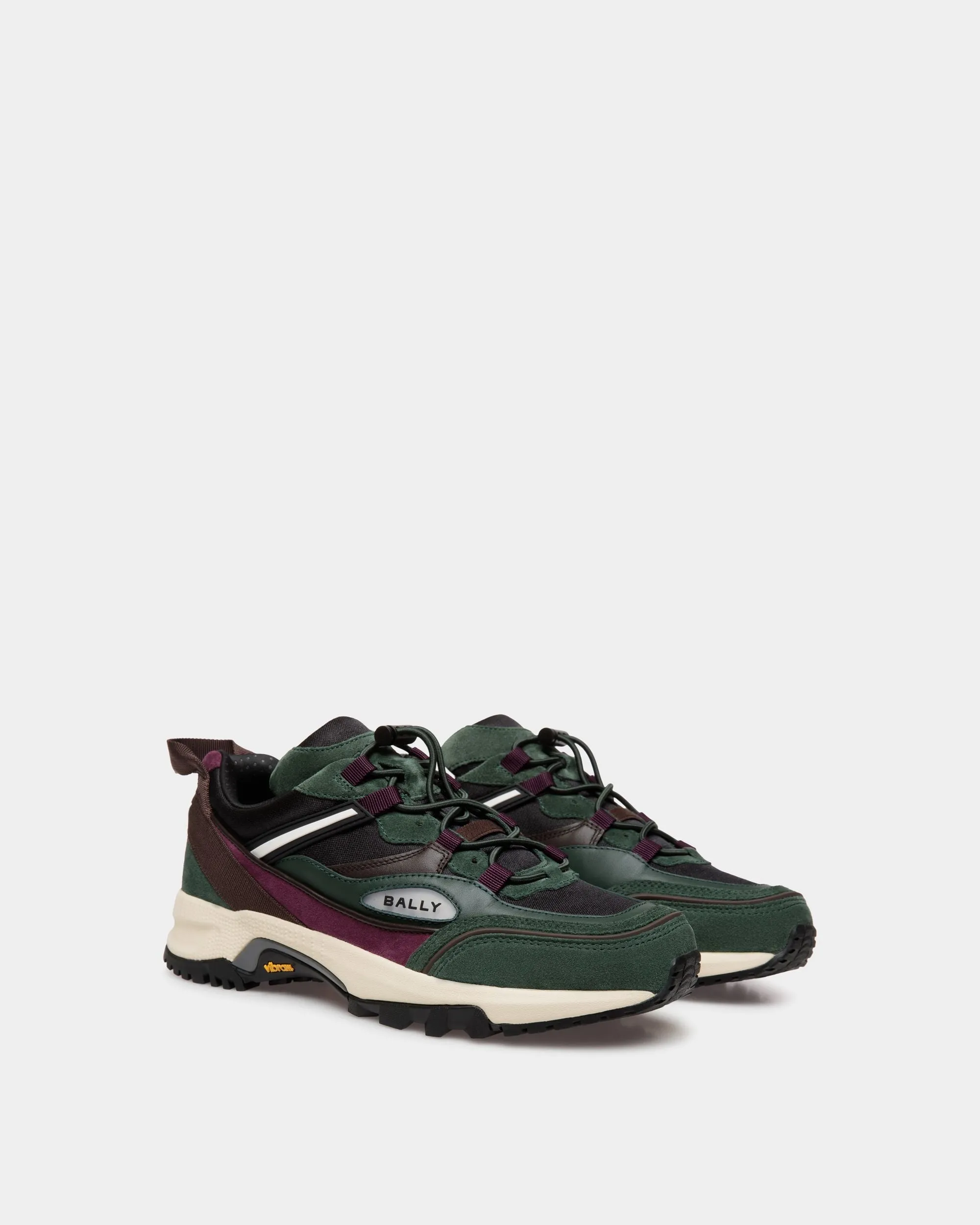 Faster Sneaker In Bottle Green Leather and Nylon 