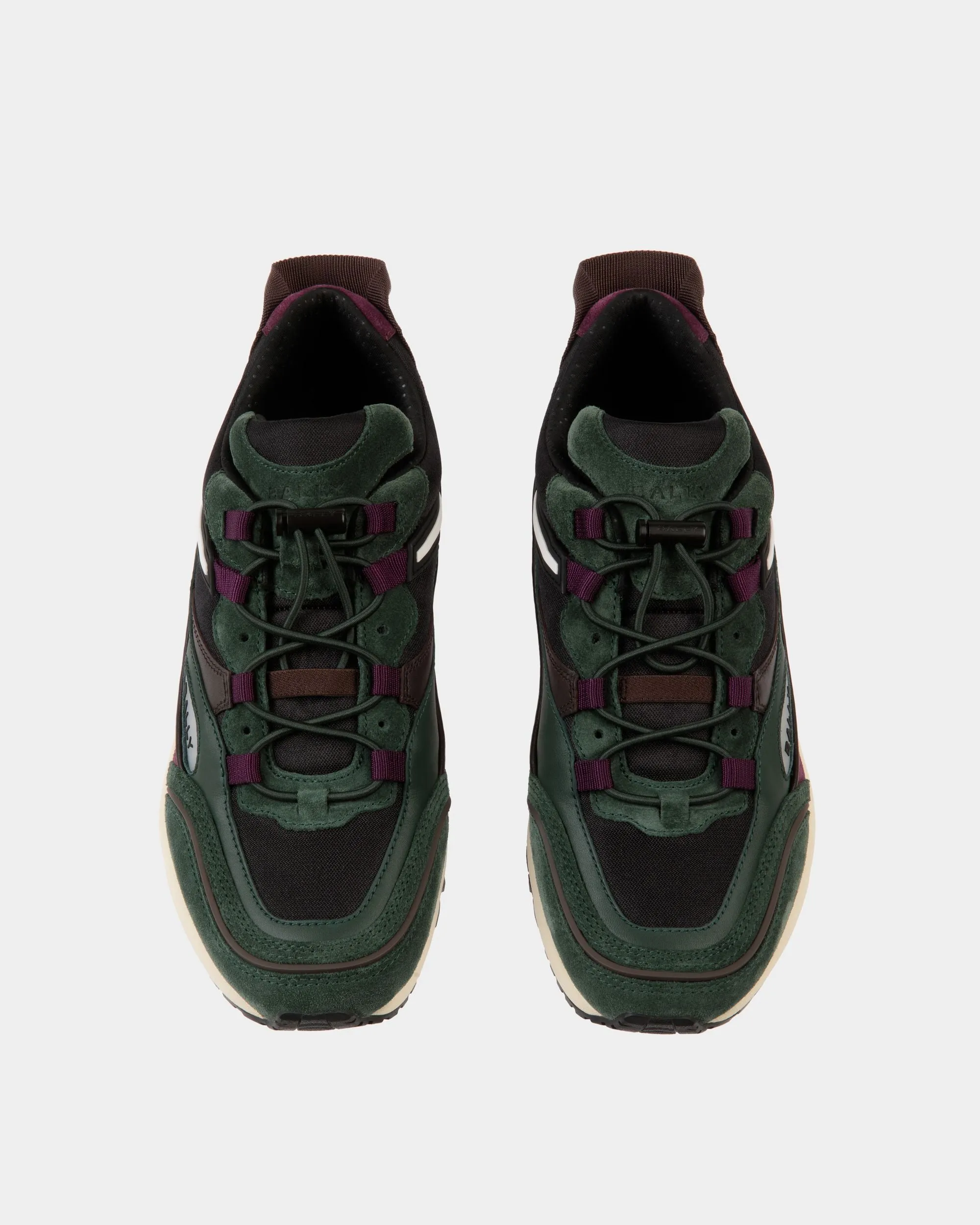 Faster Sneaker In Bottle Green Leather and Nylon 