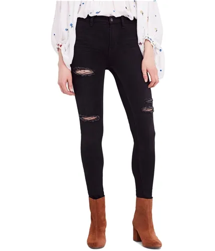 Free People Womens Destroyed Skinny Fit Jeans, TW2