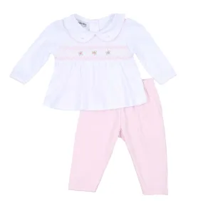 Freya and Finn Smocked Collared Girl Pant Set